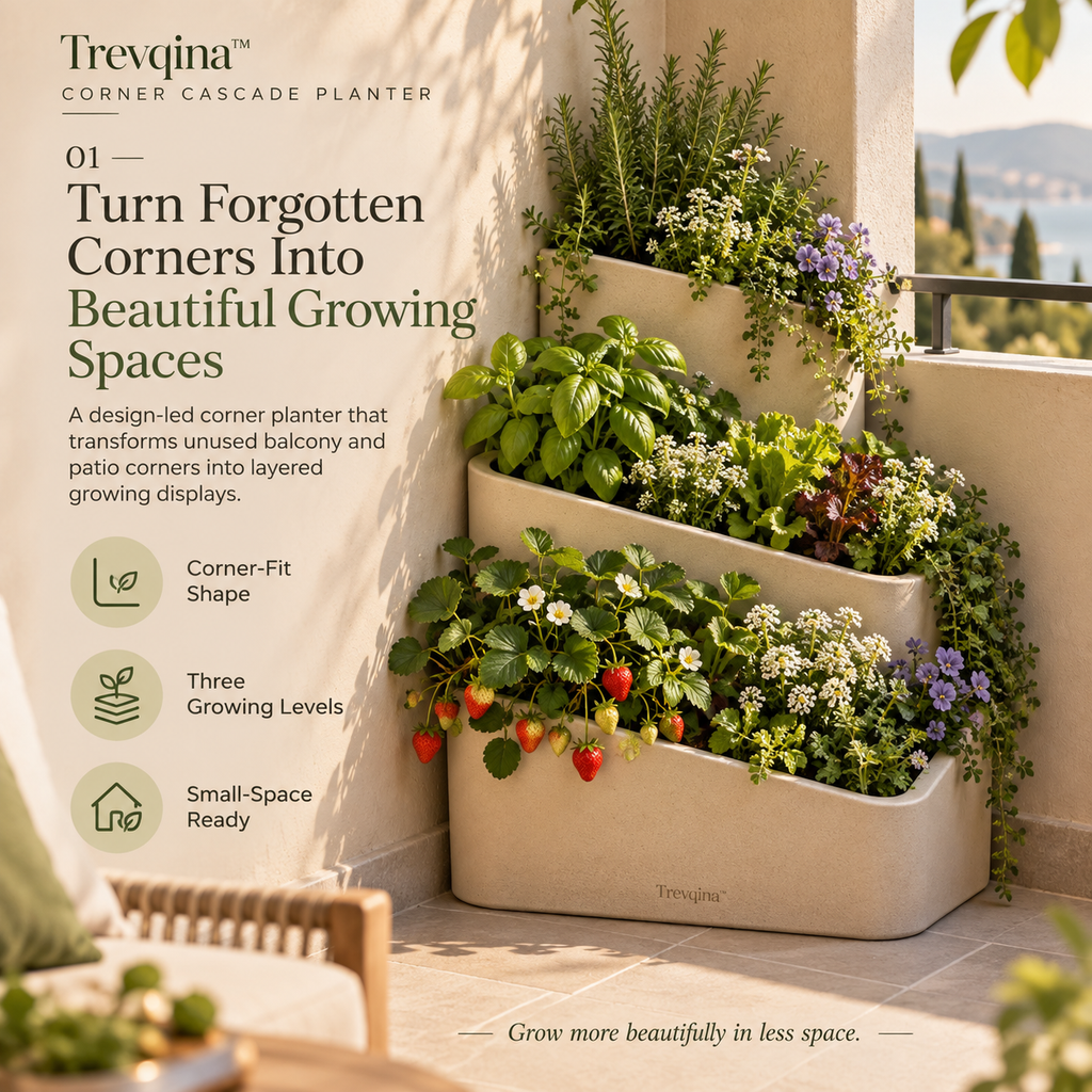 Trevqina™ Corner Cascade Planter
