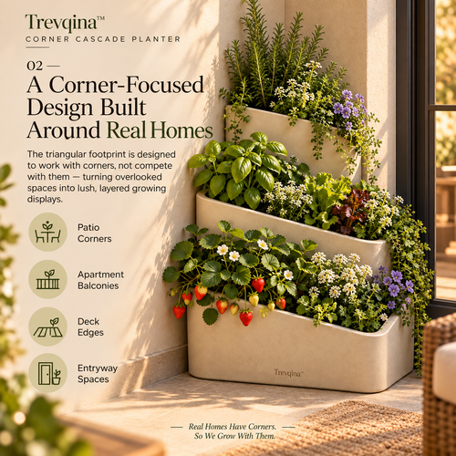Trevqina™ Corner Cascade Planter