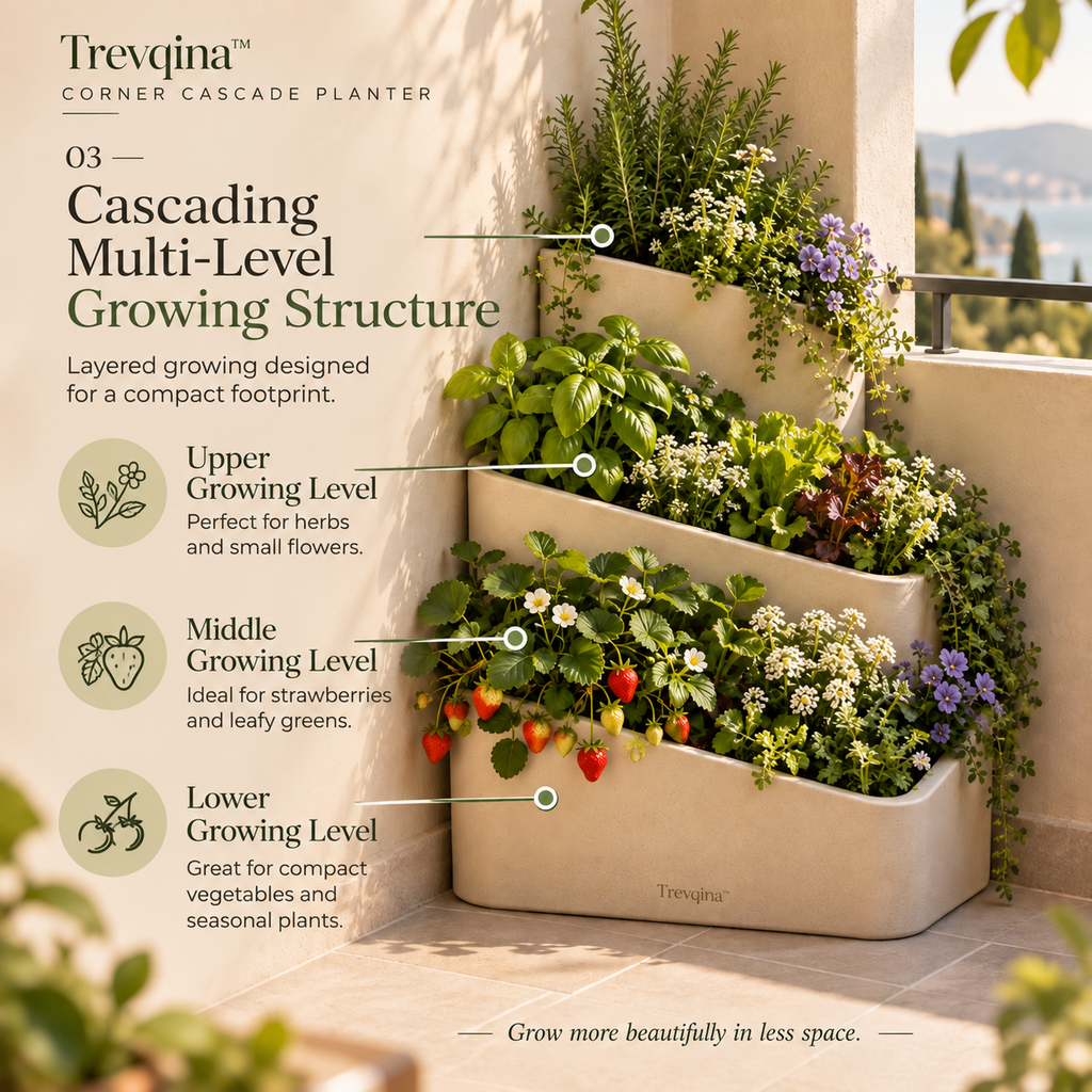 Trevqina™ Corner Cascade Planter