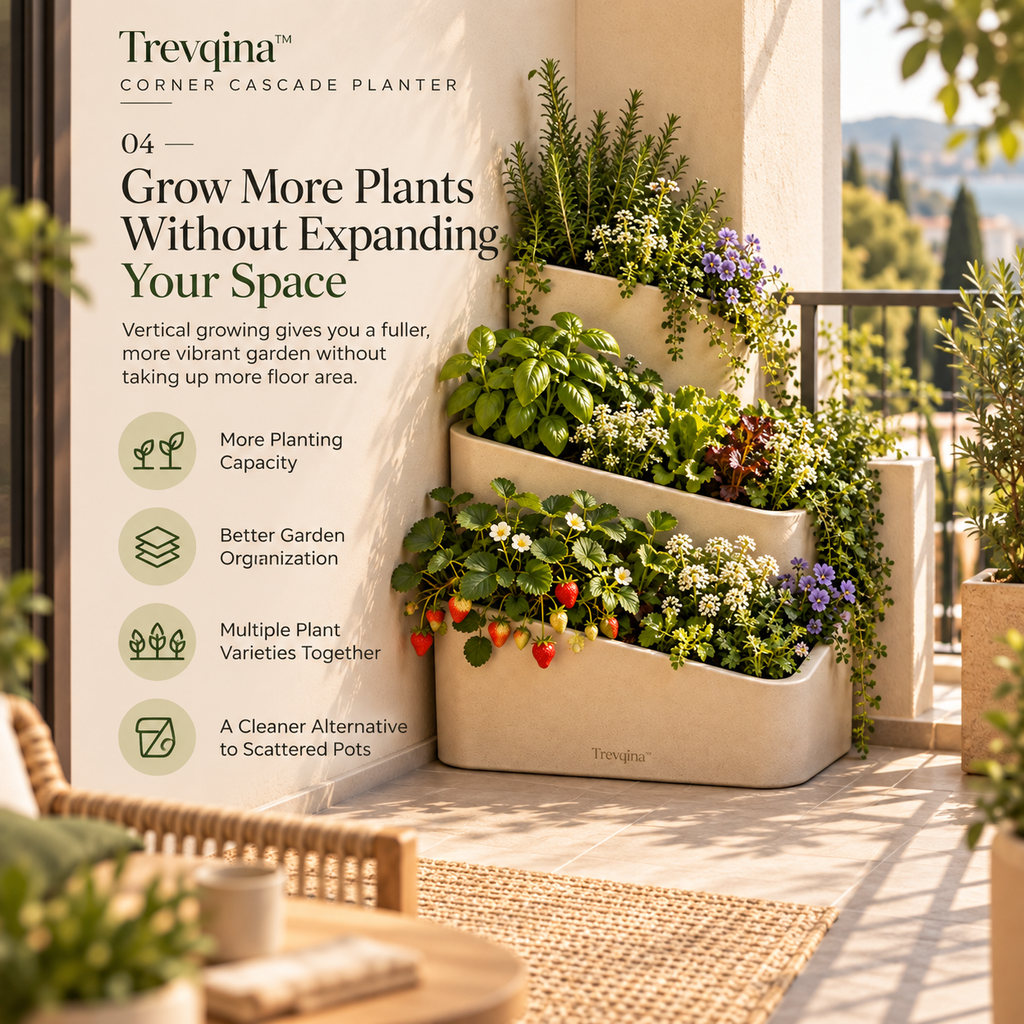 Trevqina™ Corner Cascade Planter