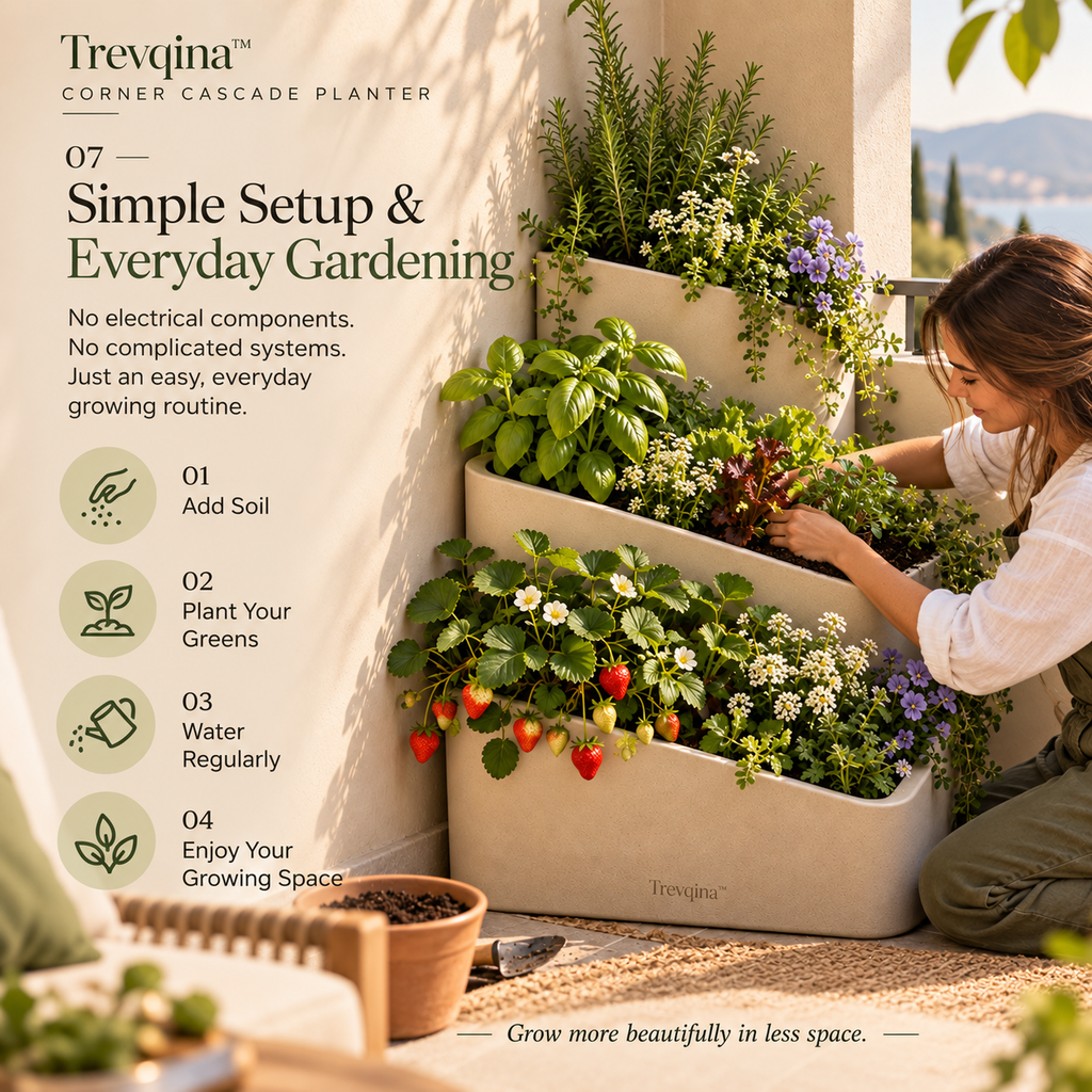 Trevqina™ Corner Cascade Planter