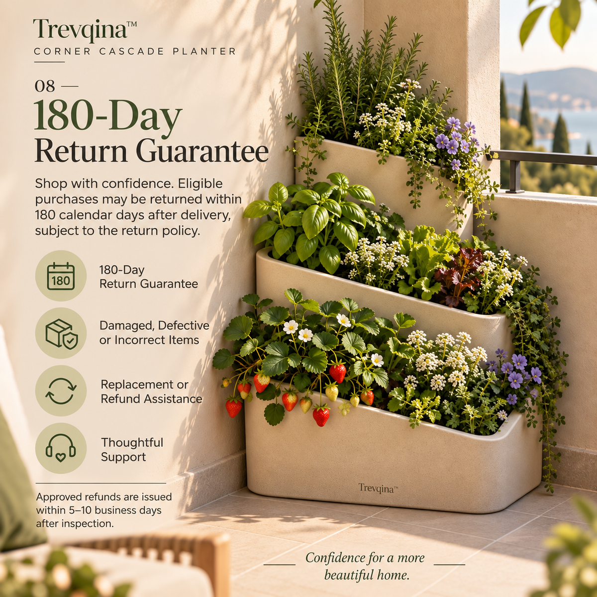Trevqina™ Corner Cascade Planter