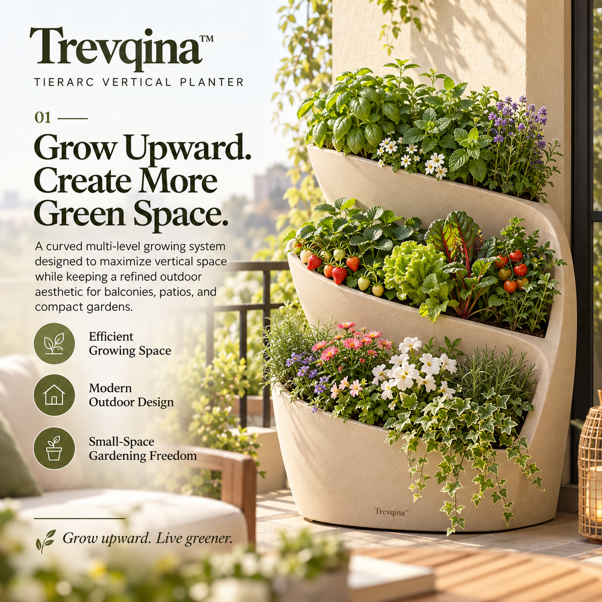 Trevqina™ TierArc Vertical Planter