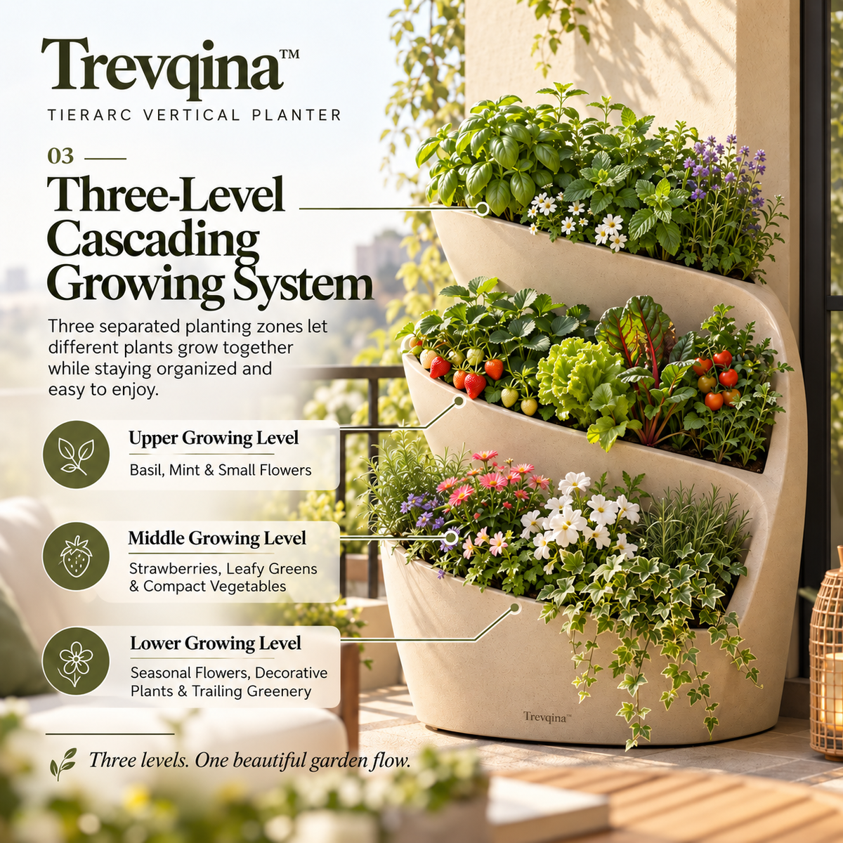 Trevqina™ TierArc Vertical Planter