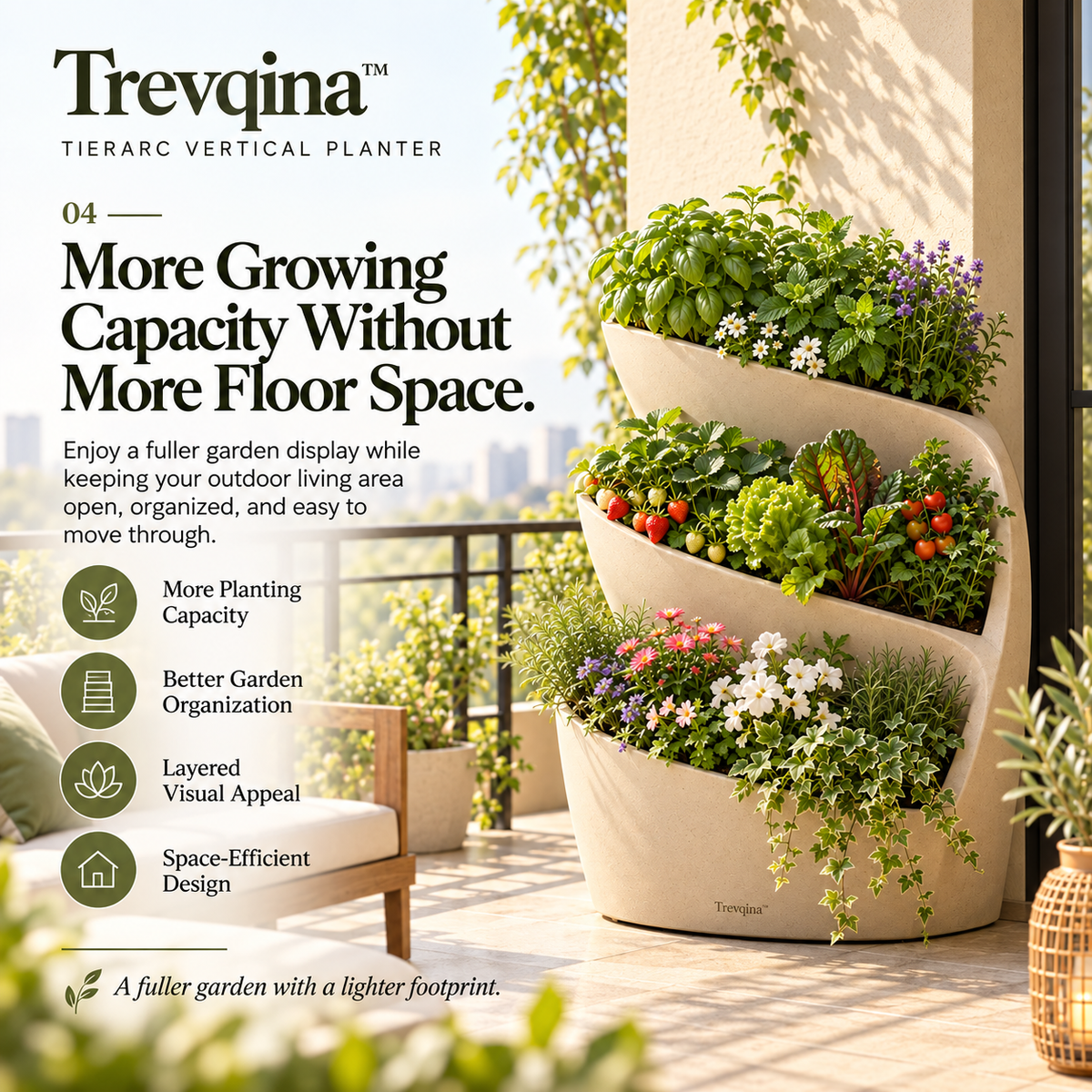 Trevqina™ TierArc Vertical Planter