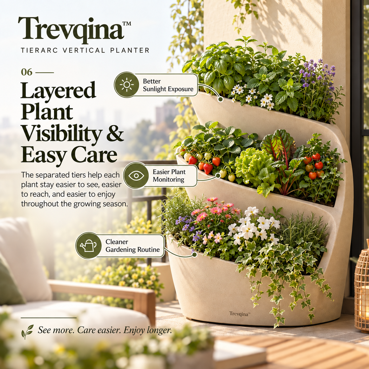 Trevqina™ TierArc Vertical Planter