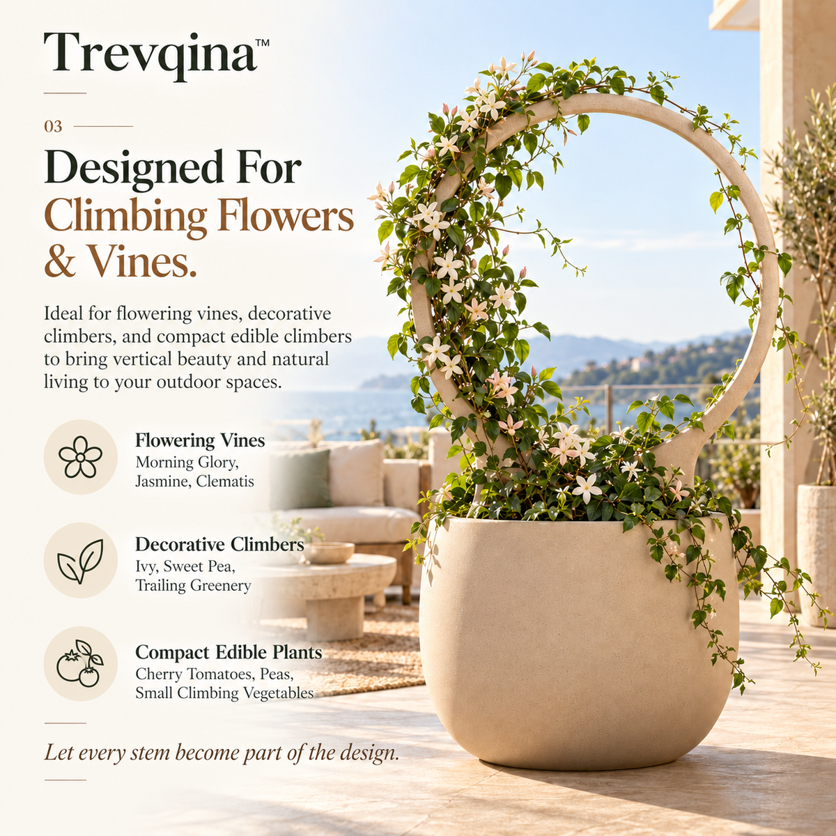 Trevqina™ Halo Trellis Planter