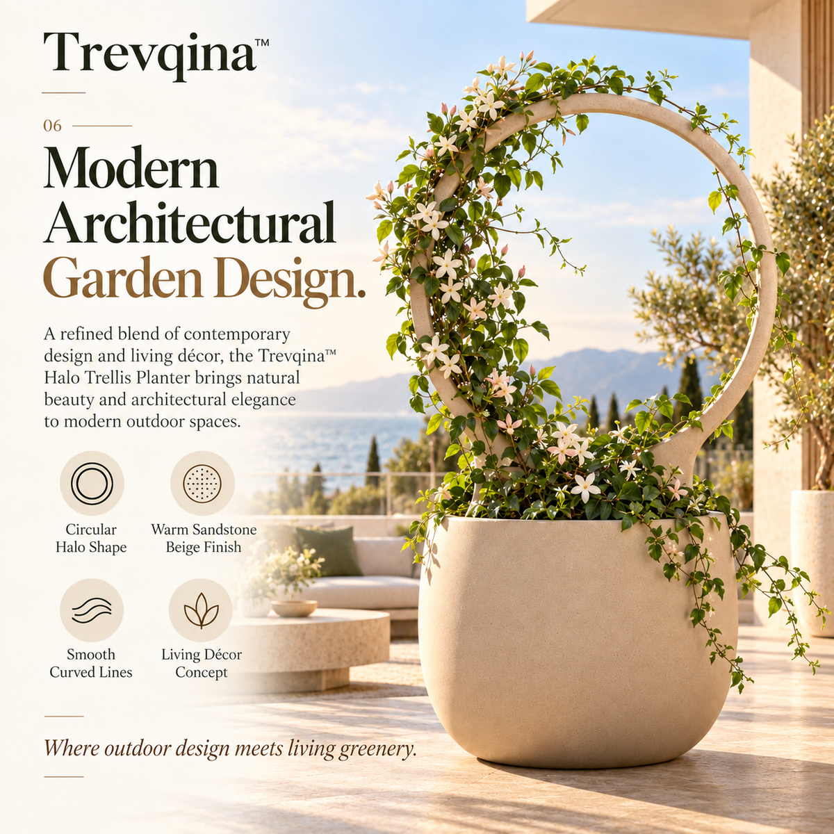 Trevqina™ Halo Trellis Planter