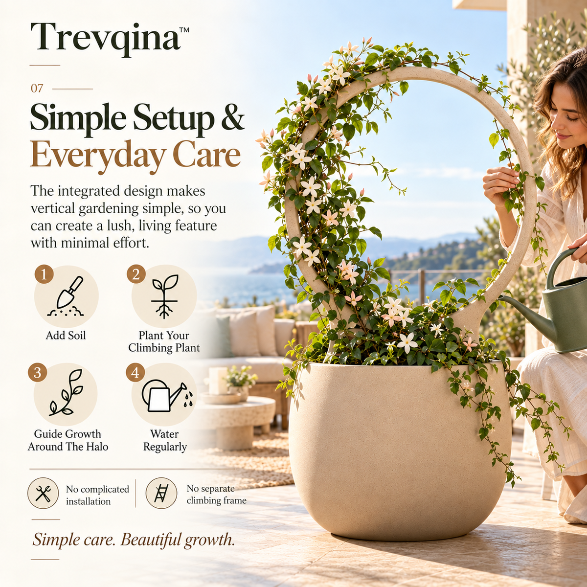 Trevqina™ Halo Trellis Planter