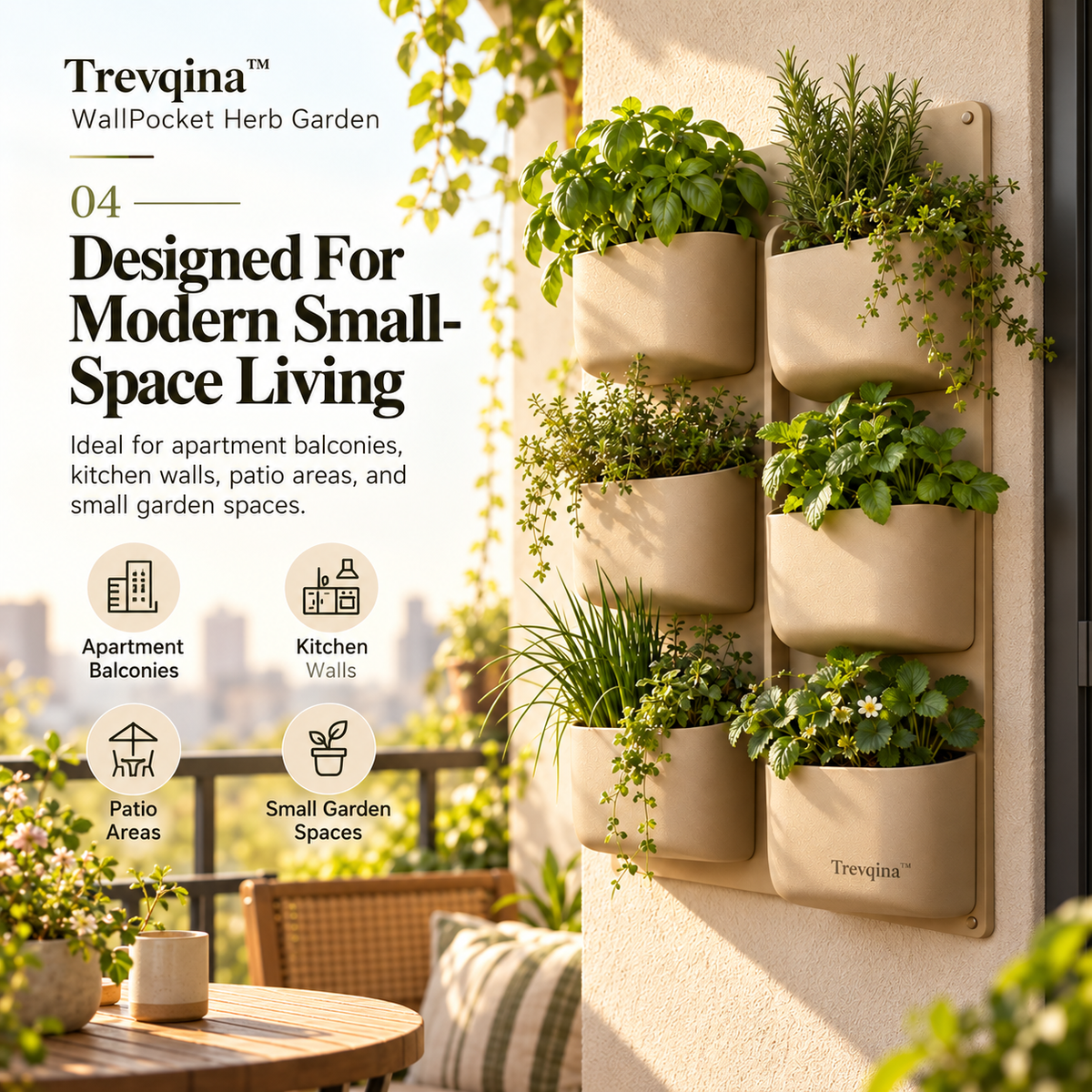 Trevqina™ WallPocket Herb Garden