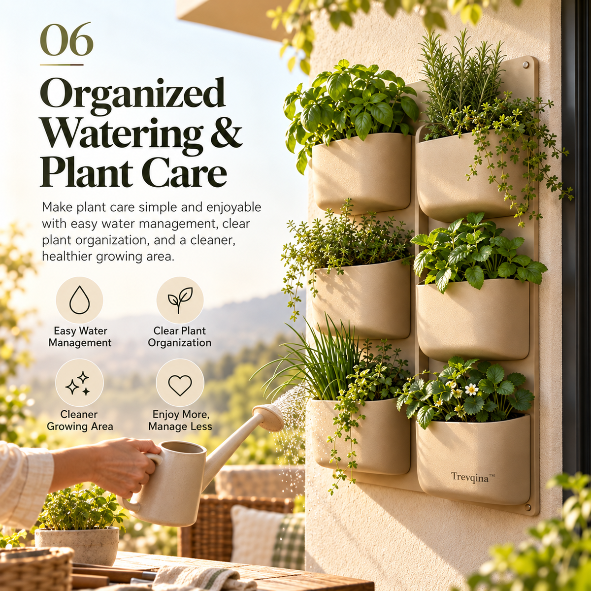 Trevqina™ WallPocket Herb Garden