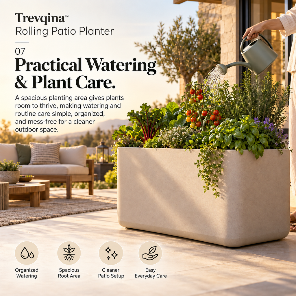 Trevqina™ Rolling Patio Planter
