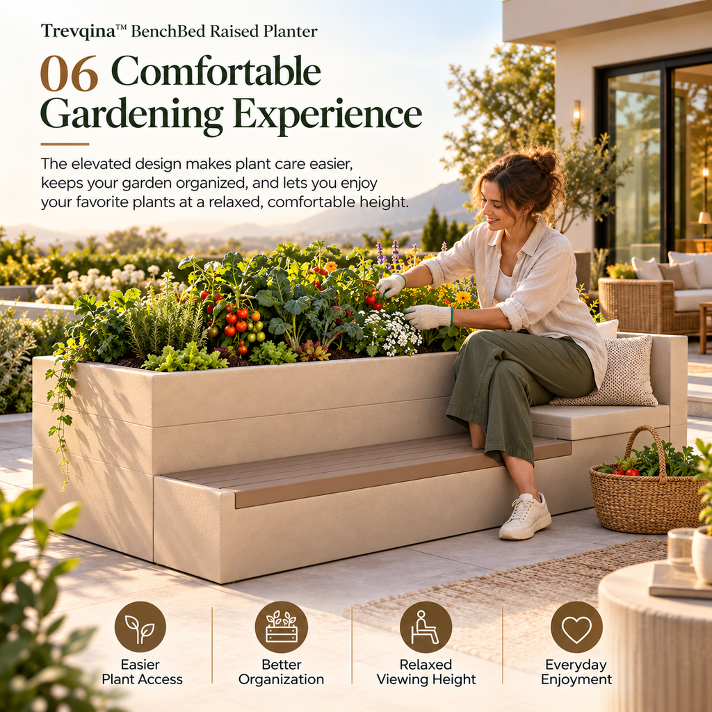 Trevqina™ BenchBed Raised Planter