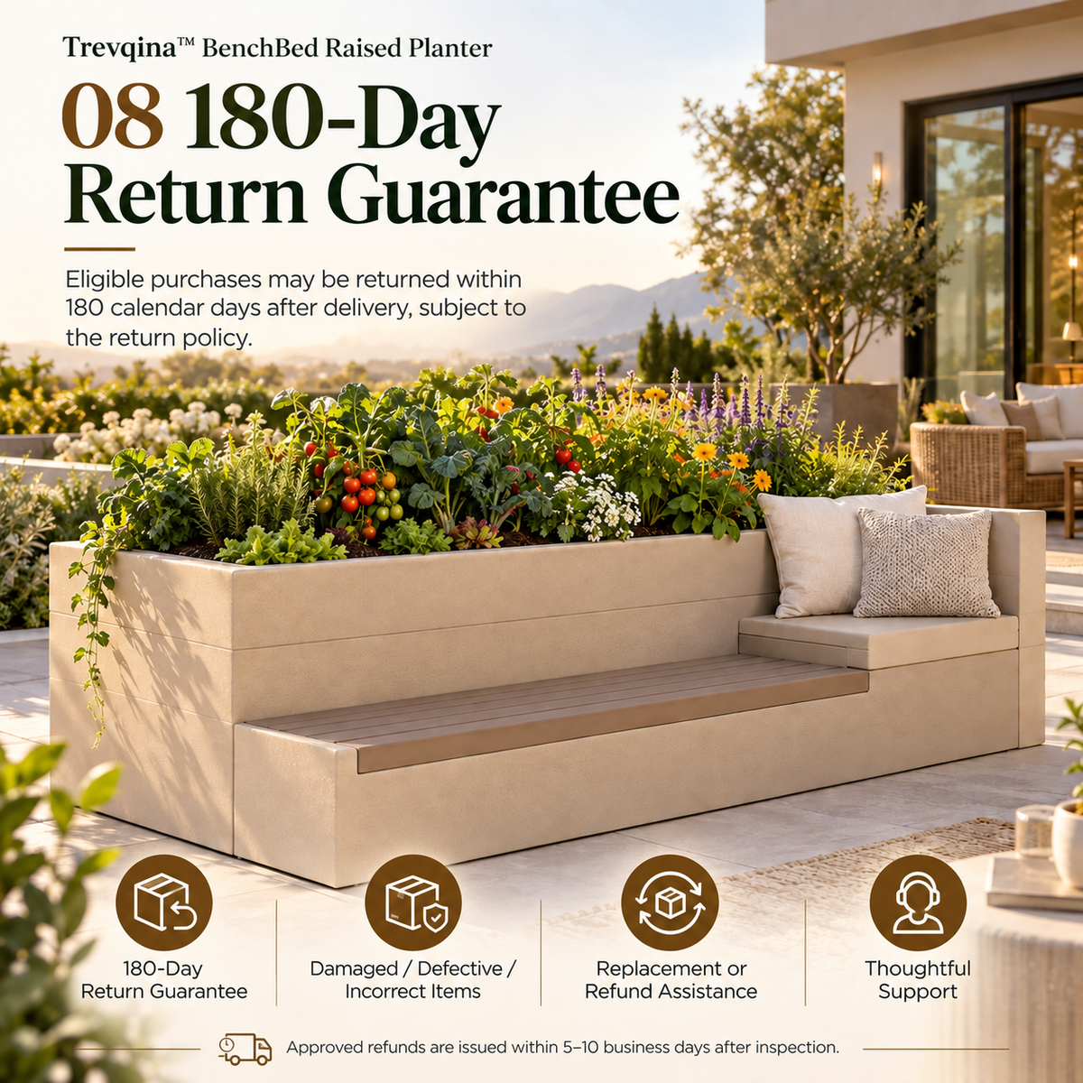 Trevqina™ BenchBed Raised Planter