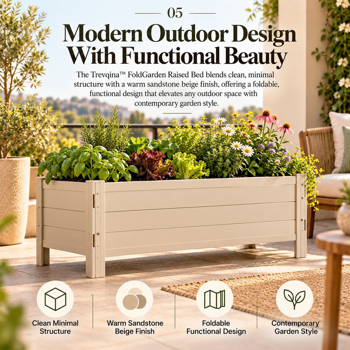 Trevqina™ FoldGarden Raised Bed