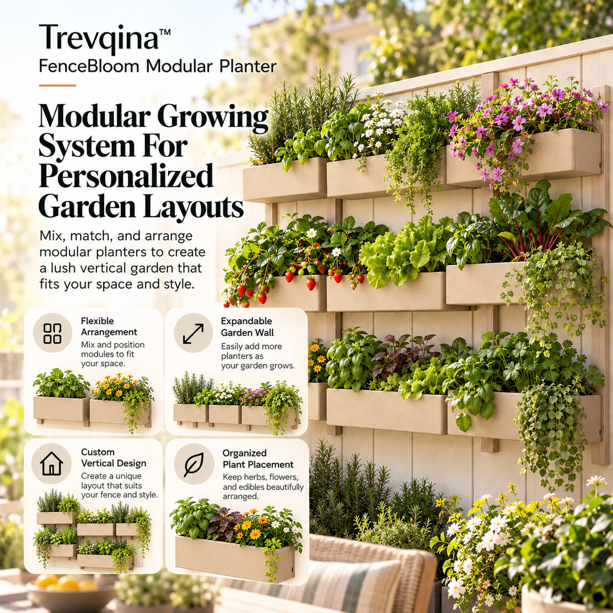 Trevqina™ FenceBloom Modular Planter
