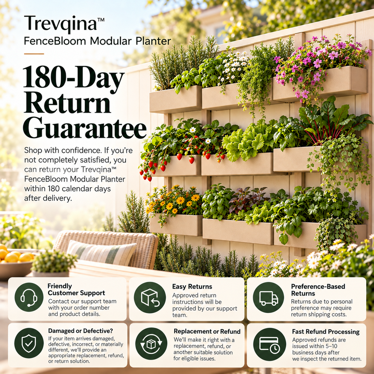 Trevqina™ FenceBloom Modular Planter