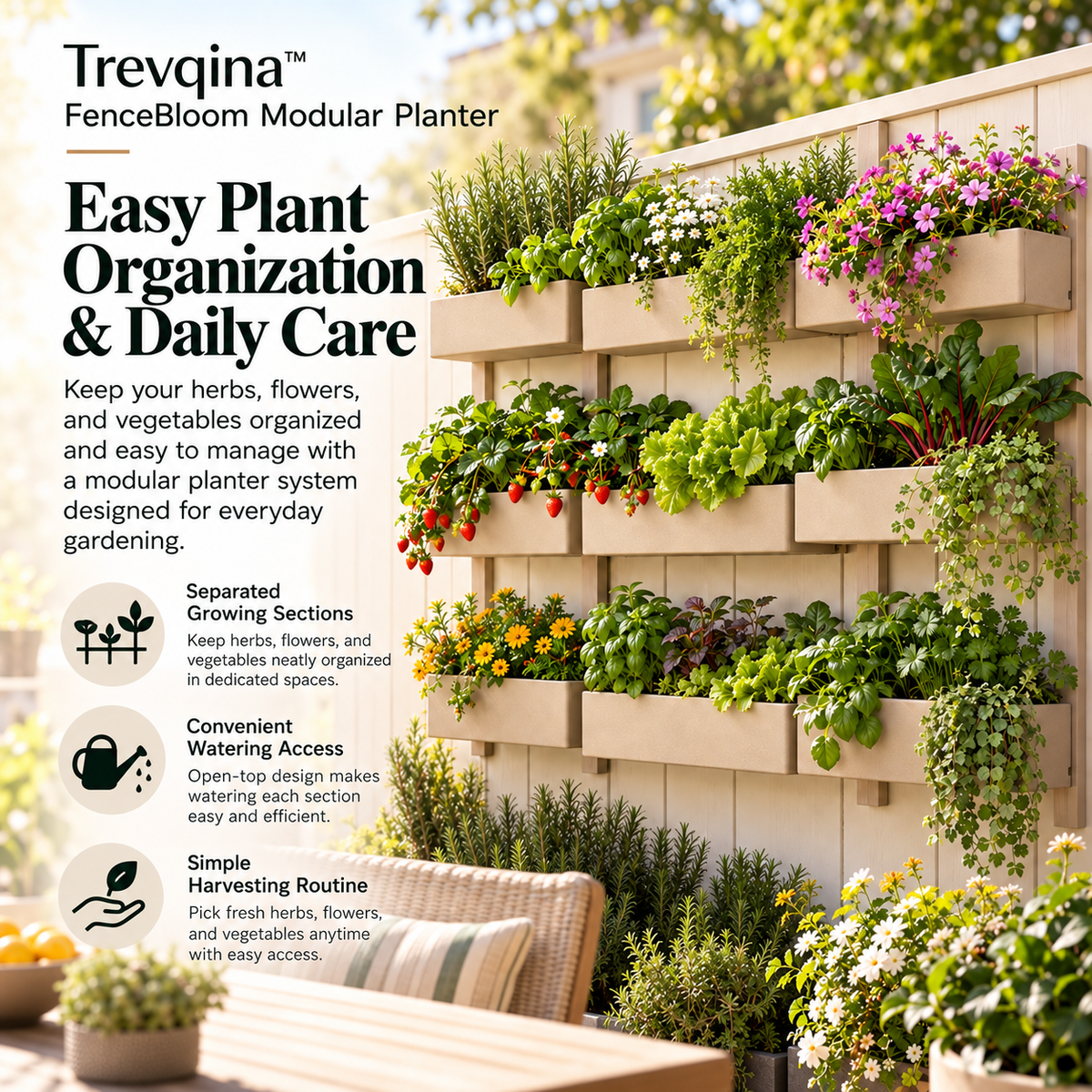Trevqina™ FenceBloom Modular Planter